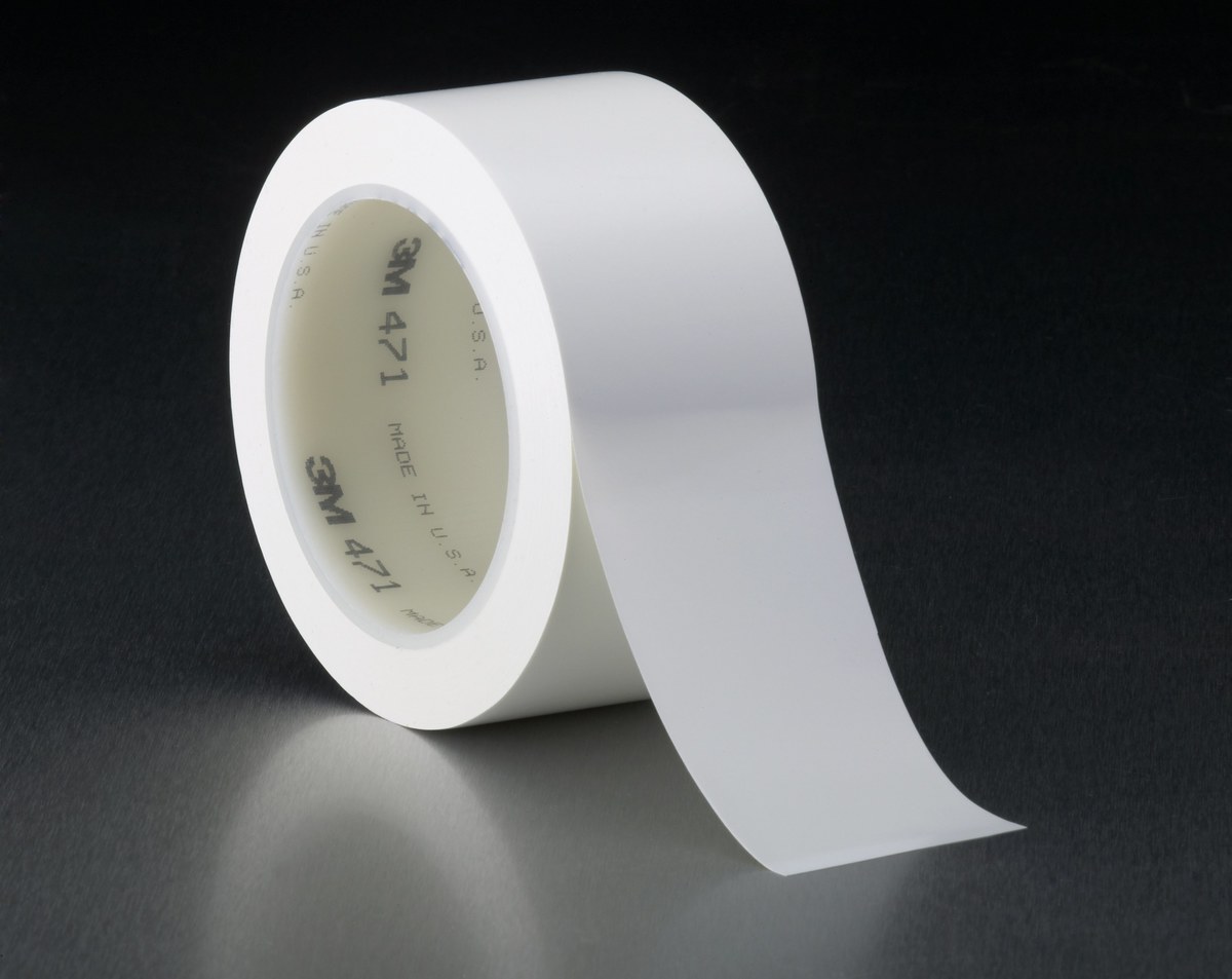 3M 471 White Marking Tape - 1 in Width x 36 yd Length - 5.2 mil Thick - 03136