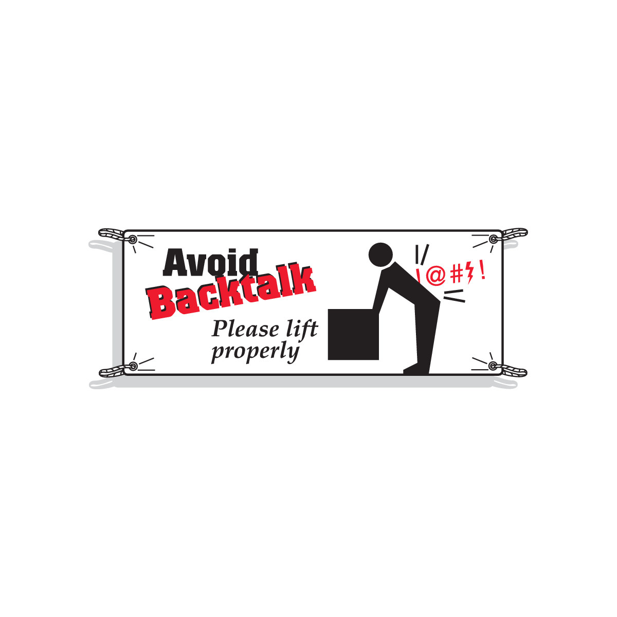 Brady B-450 Vinyl Rectangle White Safe Lifting Sign - 10 ft Width x 3 1/2 ft Height - 50908