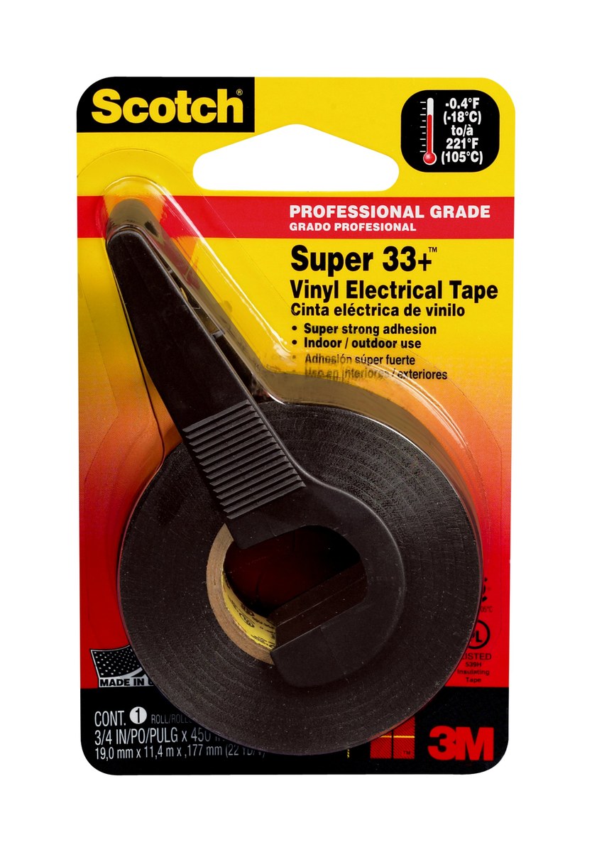 Scotch Super 33 Vinyl Electrical Tape 3//4 x 450 3M Pack of 4