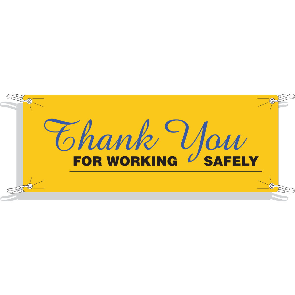 Brady B-450 Vinyl Rectangle Gold Safety Awareness Sign - 10 ft Width x 3 1/2 ft Height - 50911