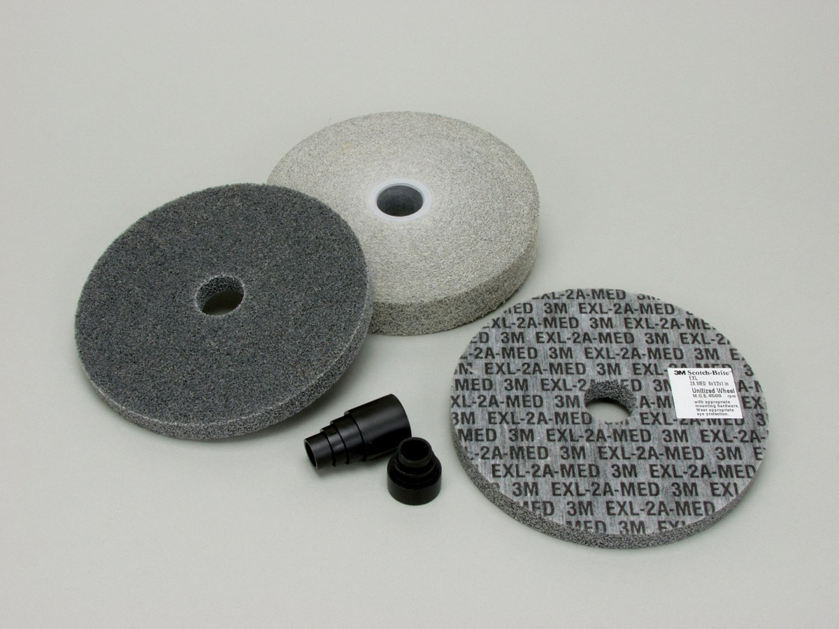 3M Scotch-Brite XL-WL Unitized Aluminum Oxide Deburring Disc & Wheel Set - Medium Grade(s) Included - 6 in Diameter Included - 16405