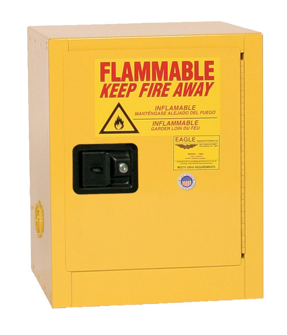 Eagle Hazardous Material Storage Cabinet 1904, 4 gal, Steel, Yellow - 33341