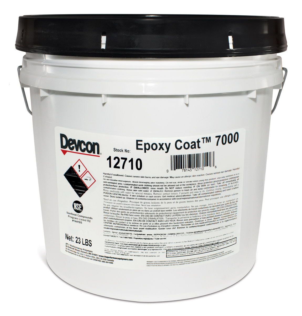 Devcon Epoxy Coat 7000 Gray Two-Part Epoxy Adhesive - Base & Accelerator (B/A) - 2 gal Pail - 12710