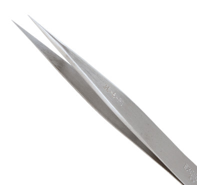 Excelta Two Star Utility Tweezers - Stainless Steel Straight Very Fine Point Tip - 4 1/4 in Length - 3C-SA-PI