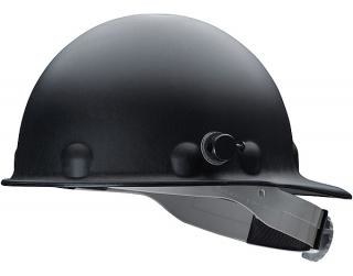 black fiberglass hard hat