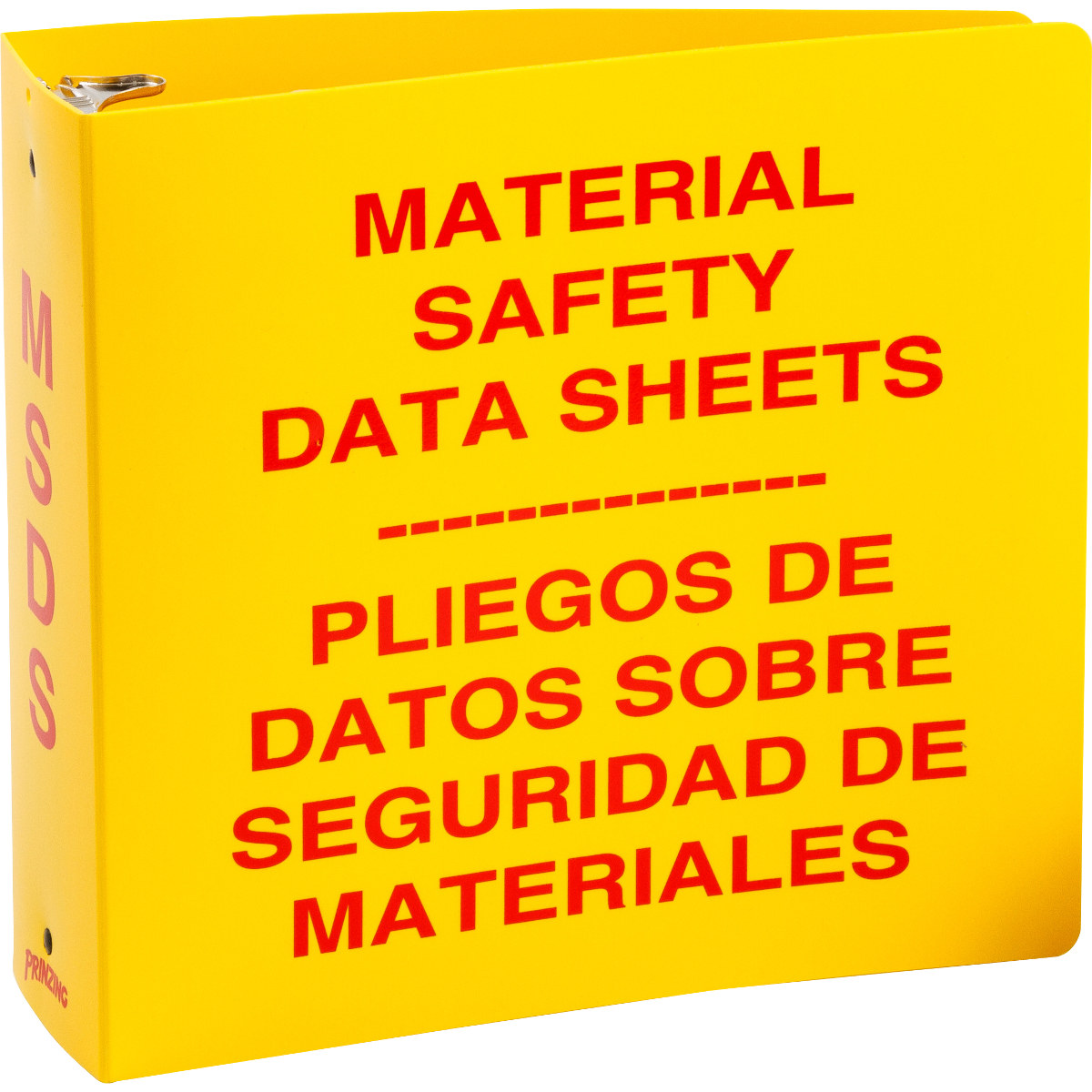 Brady Prinzing MSDS & GHS Data Sheet Binder 2028 - Red on Yellow - 46076