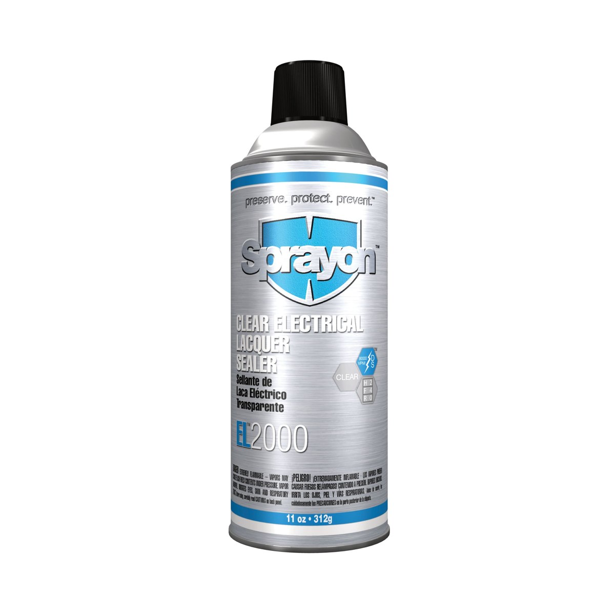 Sprayon EL2000 Clear Overspray Protective Coating - Spray 11 oz Aerosol Can - 11.3 oz Net Weight - 92000