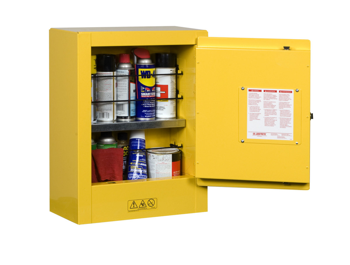 Justrite Sure Grip Ex Hazardous Material Storage Cabinet 890200 2 Gal Yellow Rshughes Com