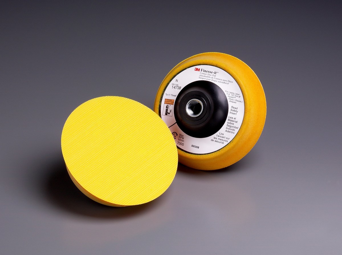 3M Finesse-It Soft Disc Pad - Hook & Loop Attachment - 5 in Diameter - 14738