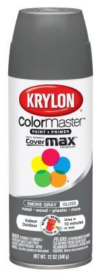 Krylon Industrial ColorMaster Smoke Gray Gloss Acrylic Enamel Spray Paint - 12 oz Aerosol Can - 01608