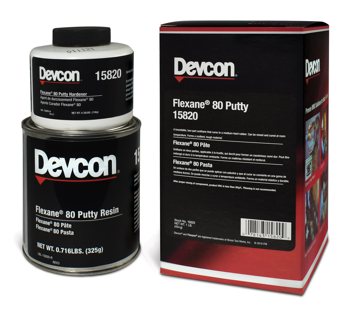 Devcon Flexane 80 Filler 15820, 1 lb Kit, Black | RSHughes.com