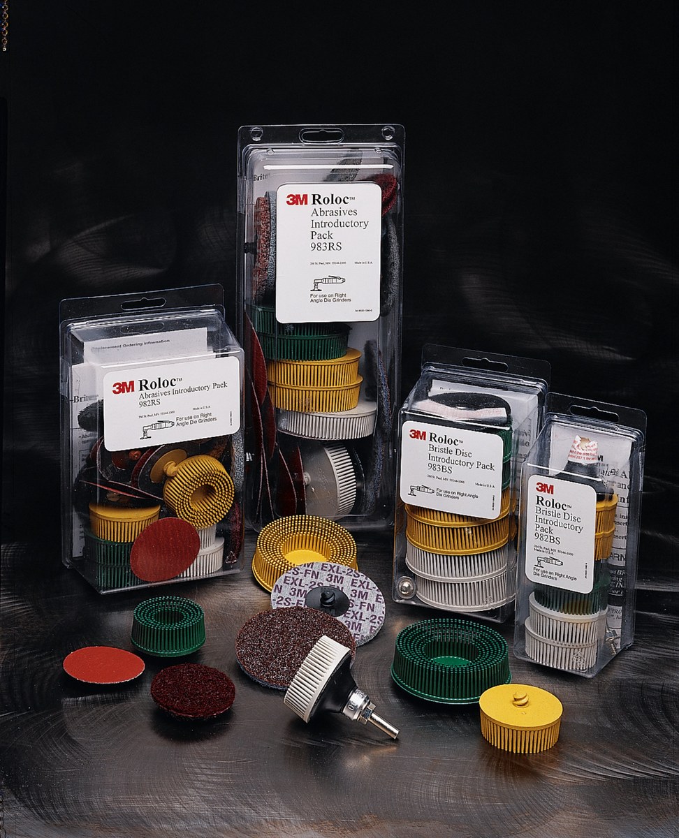 3M Roloc 982BS Abrasive Brush Set - Coarse, Medium, Fine Grade(s) Included - Quick Change Attachment - 18696