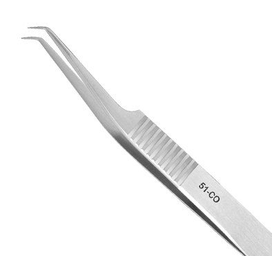 Excelta Five Star Utility Tweezers - Angled Very Fine Tip - 0.002 in Tip Width - 4 1/2 in Length - 0.001 in Thick - 51-CO