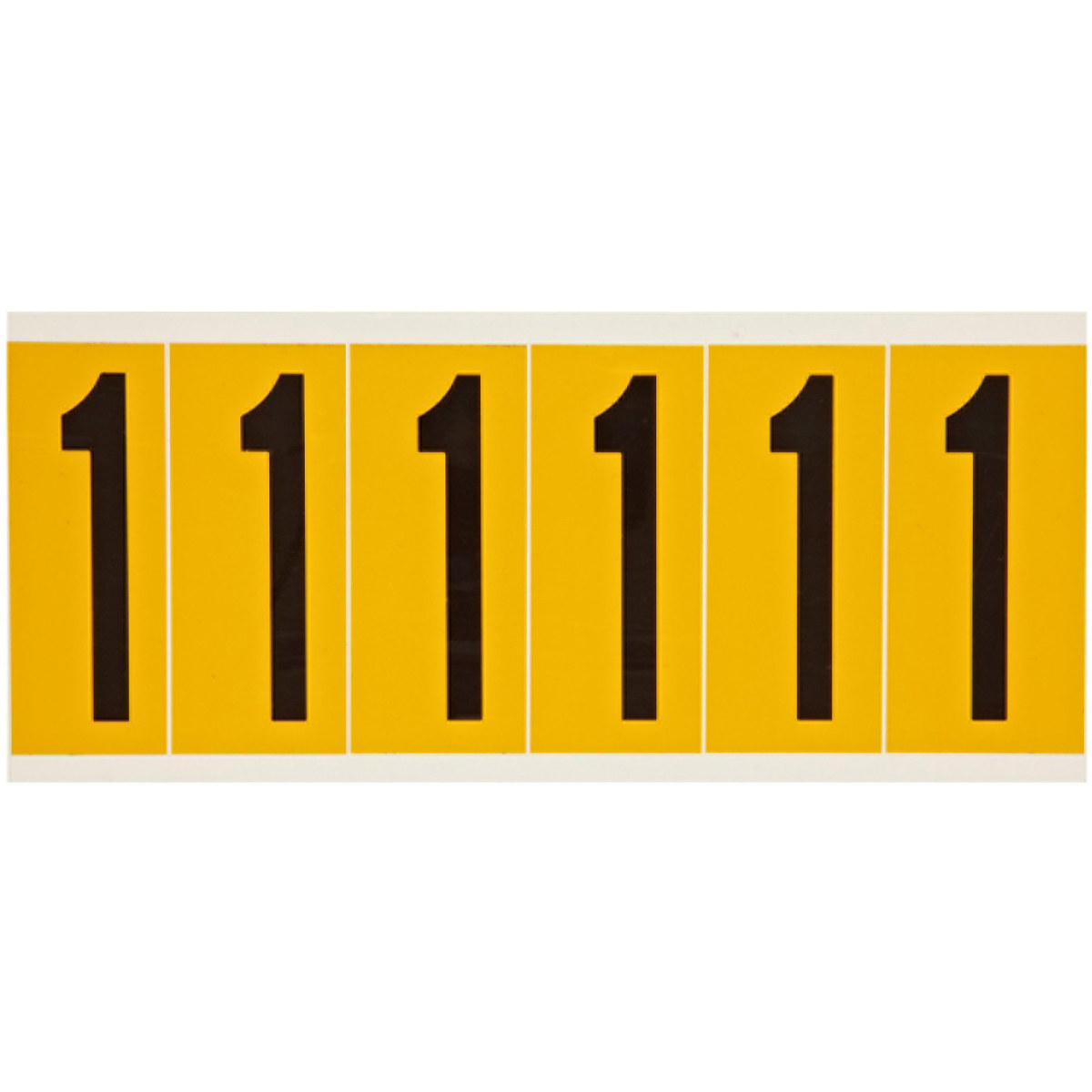 6 Labels Per Card Brady 1550-1 3-1/2 Height B-946 High Performance Vinyl Black On Yellow Color 15 Series Indoor Or Outdoor Number Labels Legend 1 1-1/2 Width 