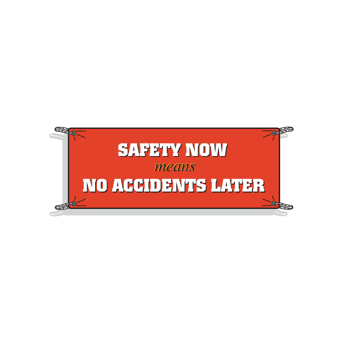 Brady B-450 Vinyl Rectangle Red Safety Awareness Sign - 10 ft Width x 3 1/2 ft Height - 50909