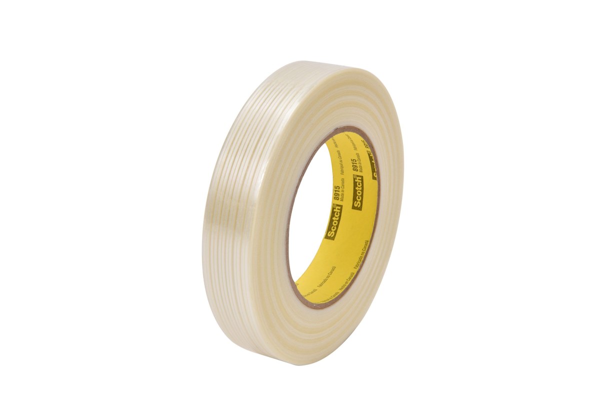 3M Scotch 8915 Clear Filament Strapping Tape - 24 mm Width x 55 m Length - 6 mil Thick - 69460