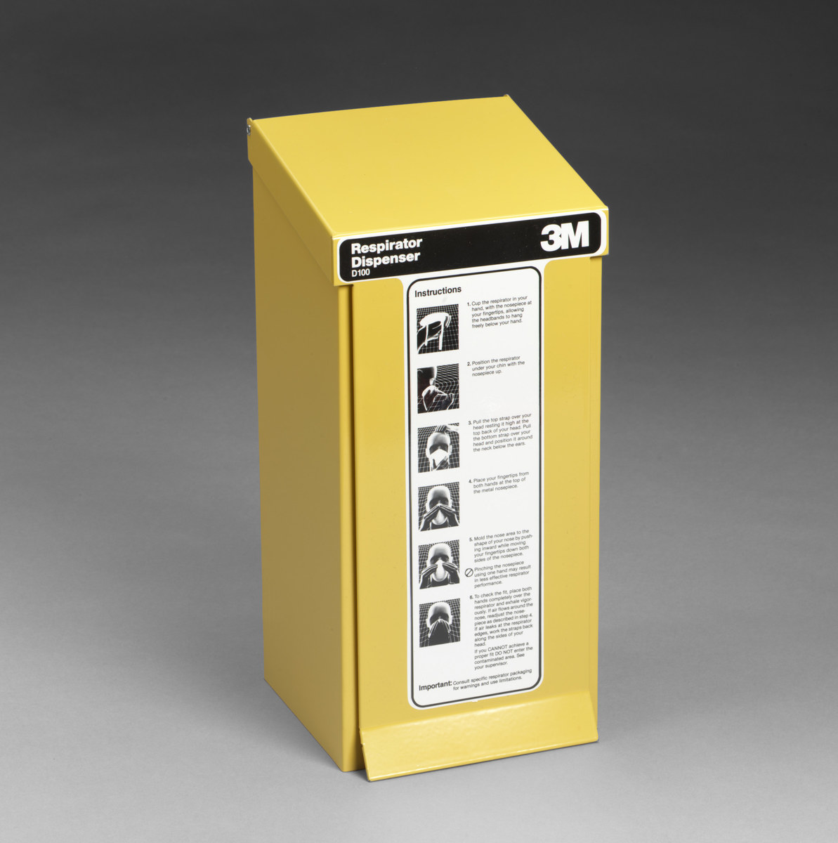 3M D100 Yellow Steel Respirator Dispenser - 021200-60439
