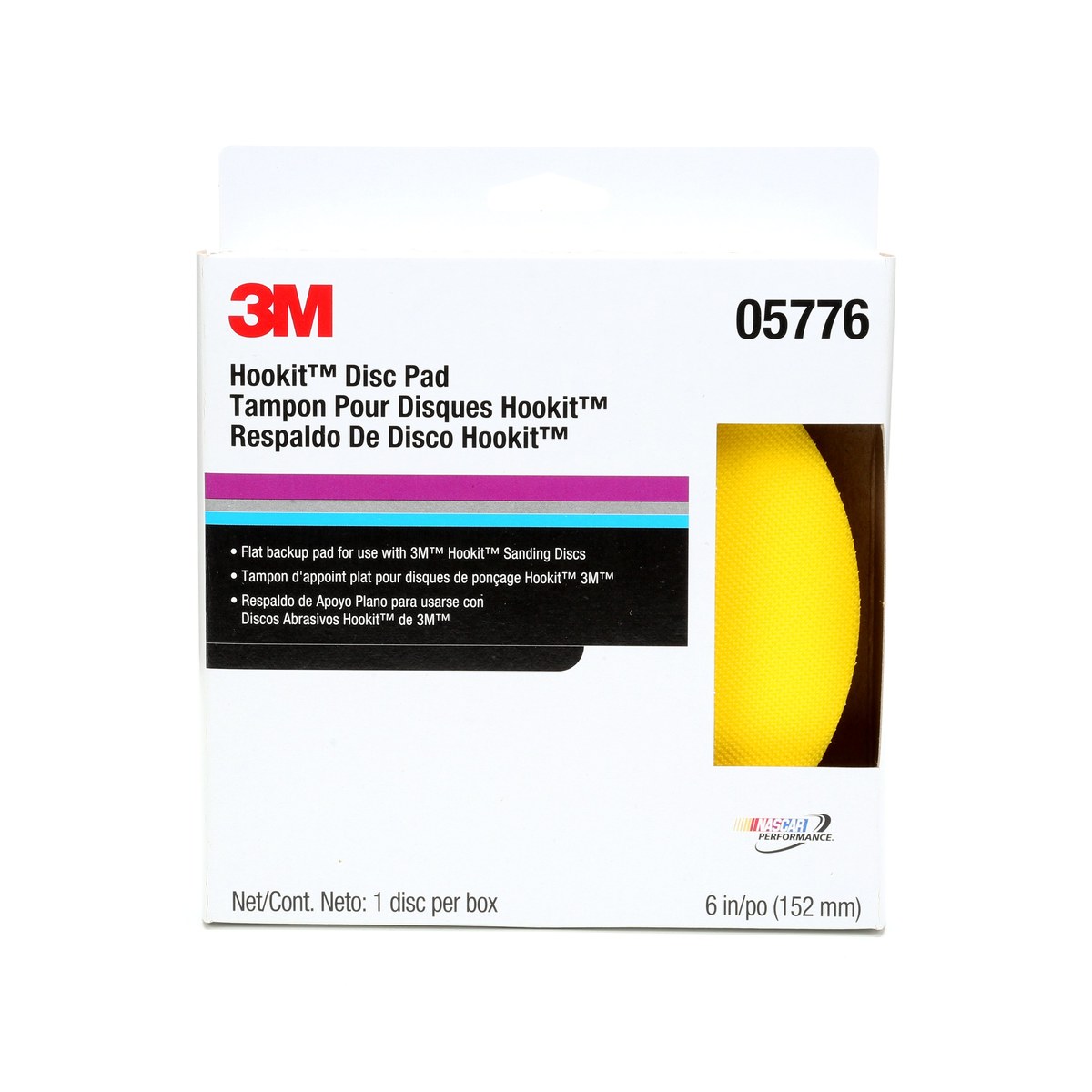 3M Hookit Disc Pad - Hook & Loop Attachment - 6 in Diameter - 05776