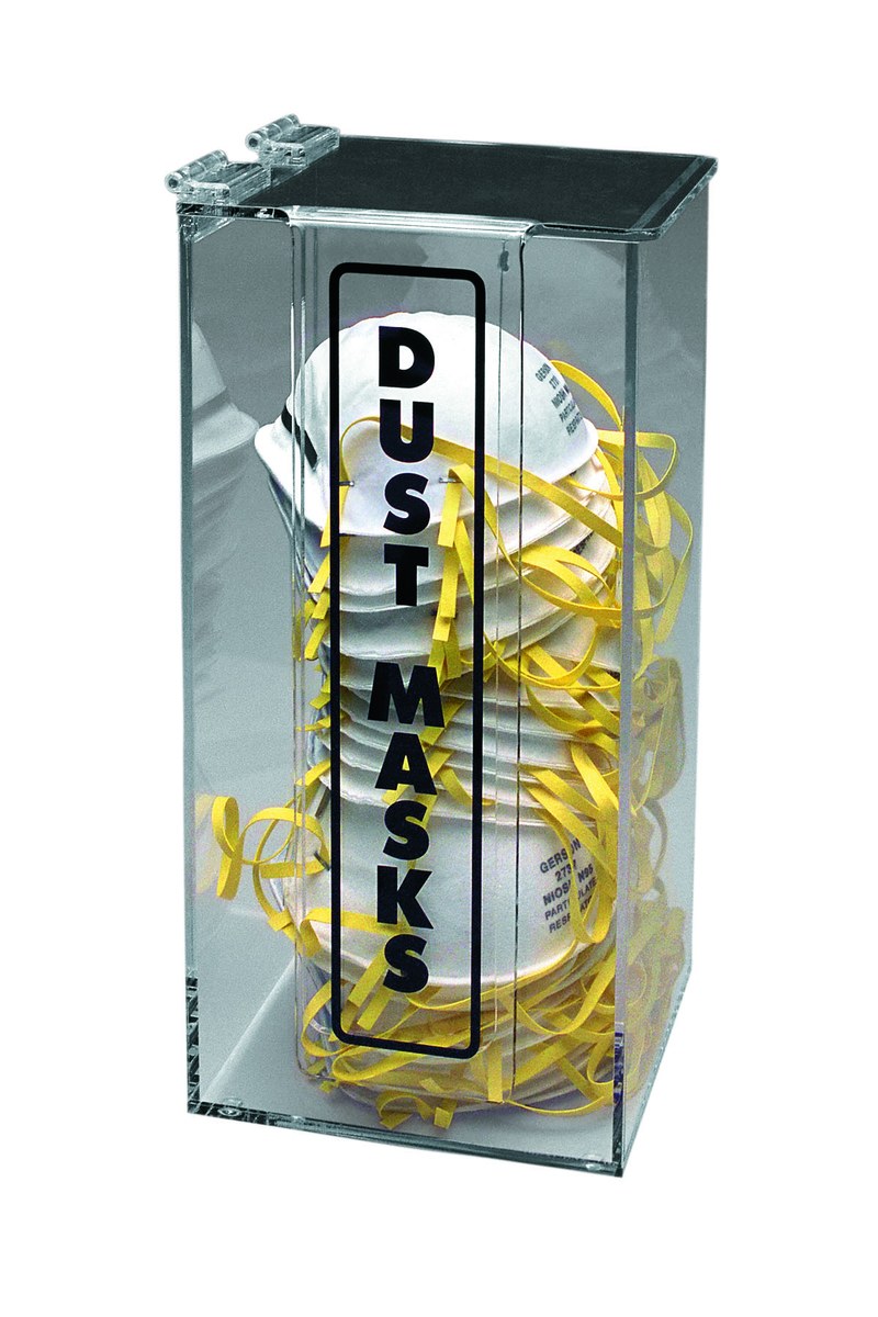 Brady Black/Clear Acrylic Respirator Dispenser - 6 in Width - 6 in Length - 12 1/2 in Height - 754476-45659