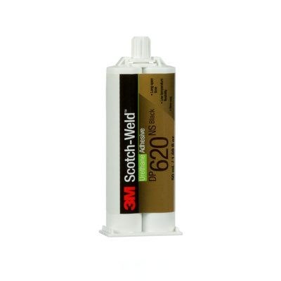 3M Scotch-Weld DP620NS Two-Part Base & Accelerator (B/A) Black Urethane Adhesive - Liquid 50 ml Syringe - 96416