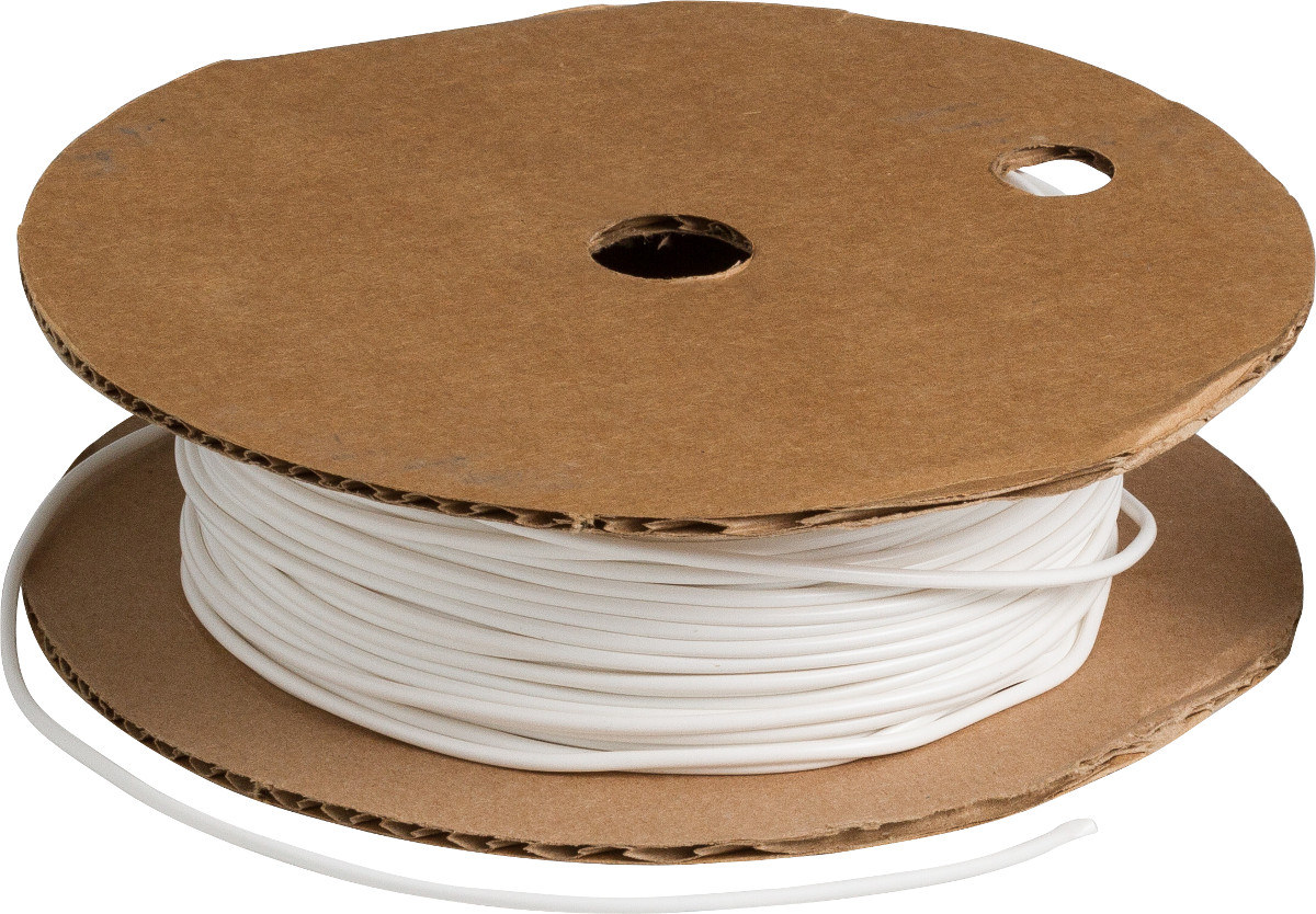Brady Bradymark PVC-15 White PVC Continuous Thermal Transfer Printer Heat-Shrink Tubing - 100 ft Length - 0.057 in Min Wire Dia to 0.067 in Max Wire Dia - 662820-03885
