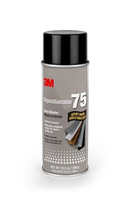 3M 75 Spray Adhesive Clear Aerosol 16 fl oz Aerosol Can - 30067 - 10.25 oz Net Weight