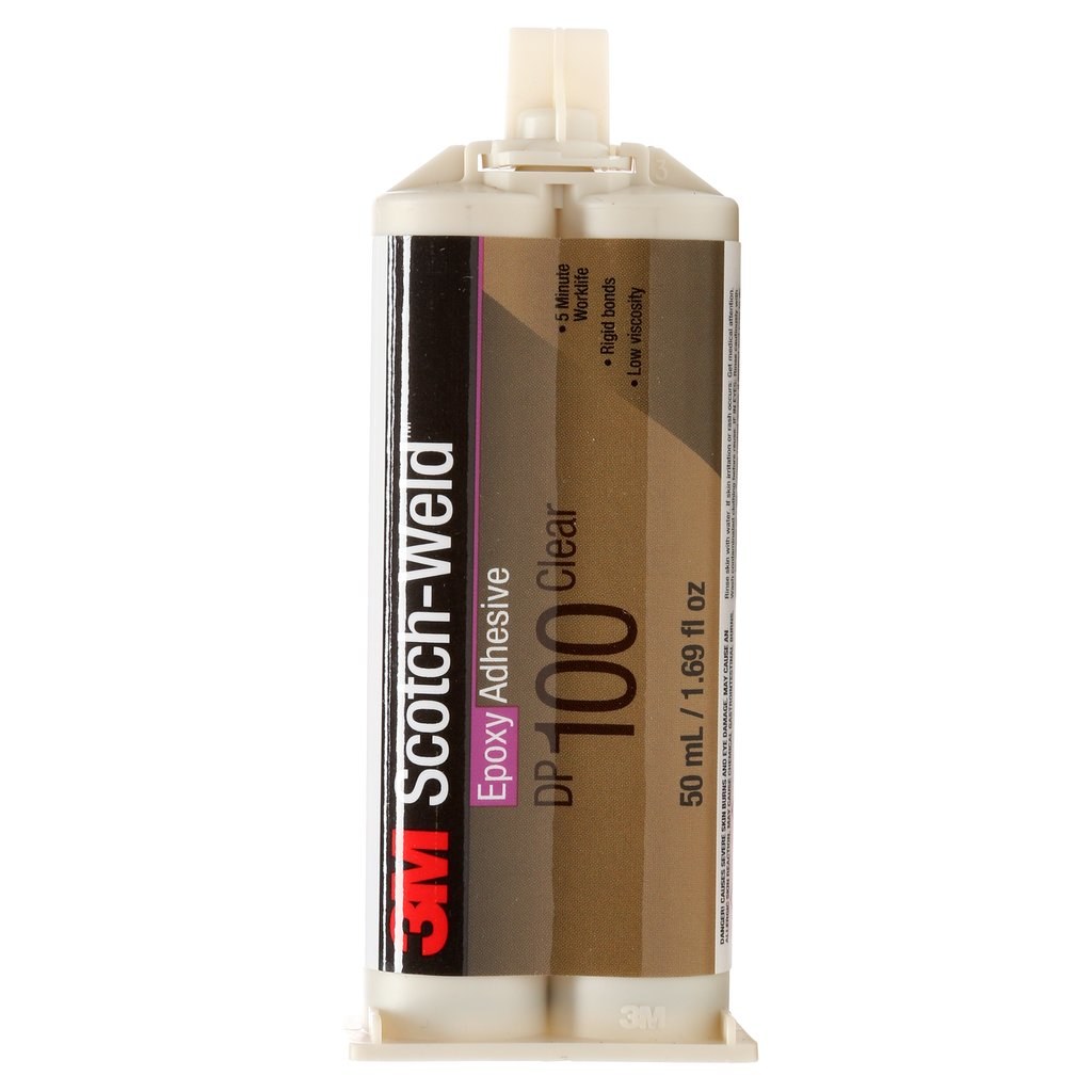 3M Scotch-Weld DP100 Clear Two-Part Epoxy Adhesive - Base & Accelerator (B/A) - 50 ml Dual Cartridge - 22648