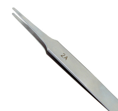 Excelta Three Star Utility Tweezers - Straight Tapered Flat Point Tip - 0.06 in Tip Width - 4 3/4 in Length - 0.01 in Thick - 2A