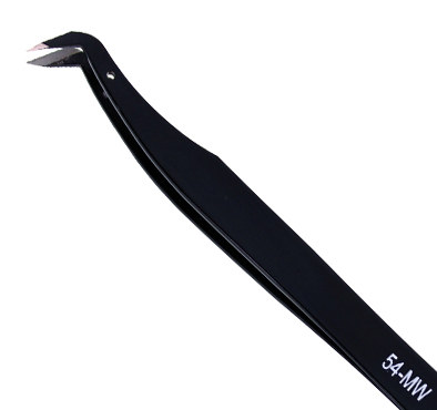 Excelta Three Star Cutting Tweezers - Angulated Tip - 4 1/4 in Length - 54-MW
