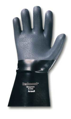 Ansell Redmont 19-934 Black 10 Chemical-Resistant Gloves - 14 in Length - Rough Finish - 214956