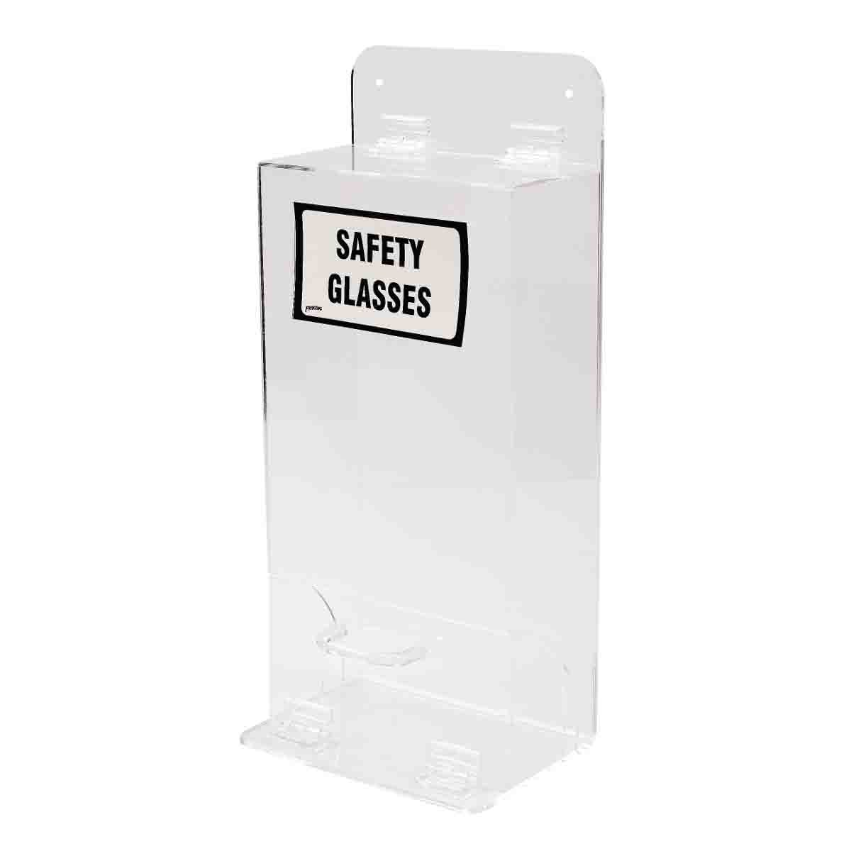Brady Black/White on Clear Acrylic Safety Glasses Dispenser MVSDL - Used with Safety Glasses - 8 in Width - 18 in Height - Wall Mount - 754476-45668