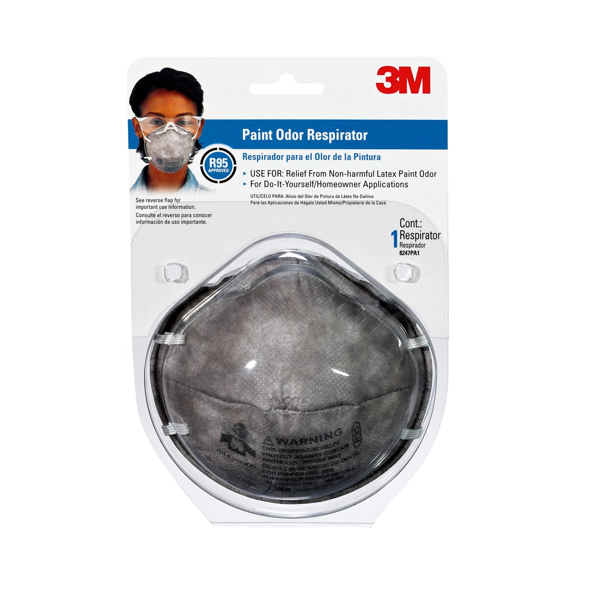 3M Paint Odor Respirator 08656 - Size Universal - Gray