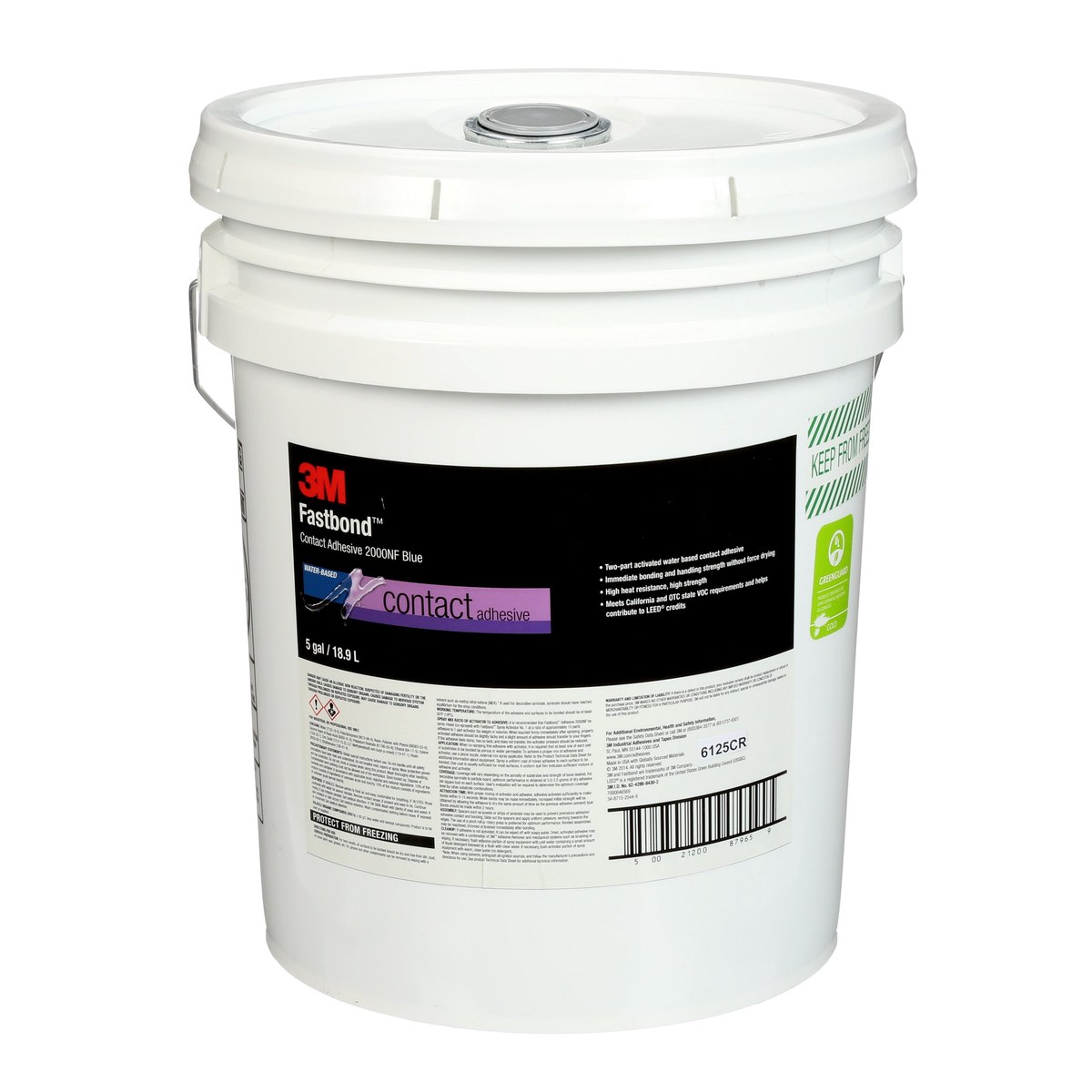 3M Fastbond 2000NF Contact Adhesive Orange Liquid 5 gal Pail Fastbond Spray Activator #1 needed : 021200-49000 - 87953