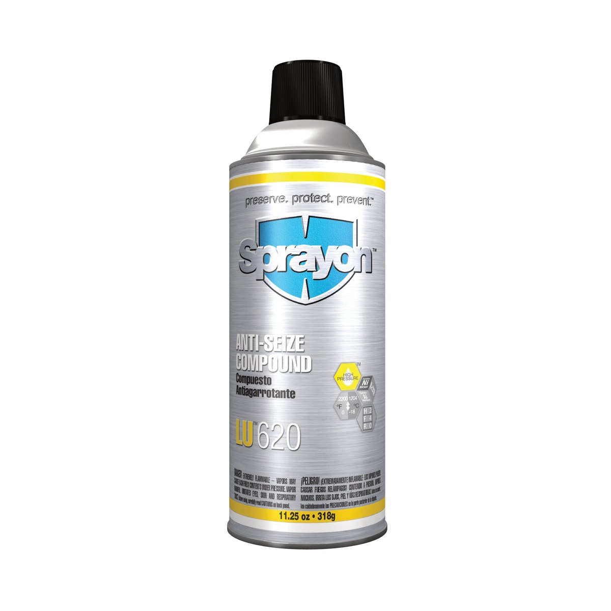 Sprayon LU 620 Anti-Seize Lubricant - 11.25 oz Aerosol Can - 11.25 oz Net Weight - Military Grade - 90620