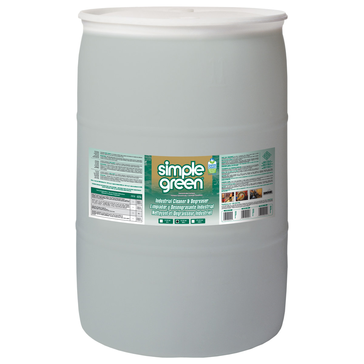 Simple Green Industrial Green Cleaner/Degreaser Concentrate - Liquid 55 gal Drum - Sassafras Fragrance - 13008