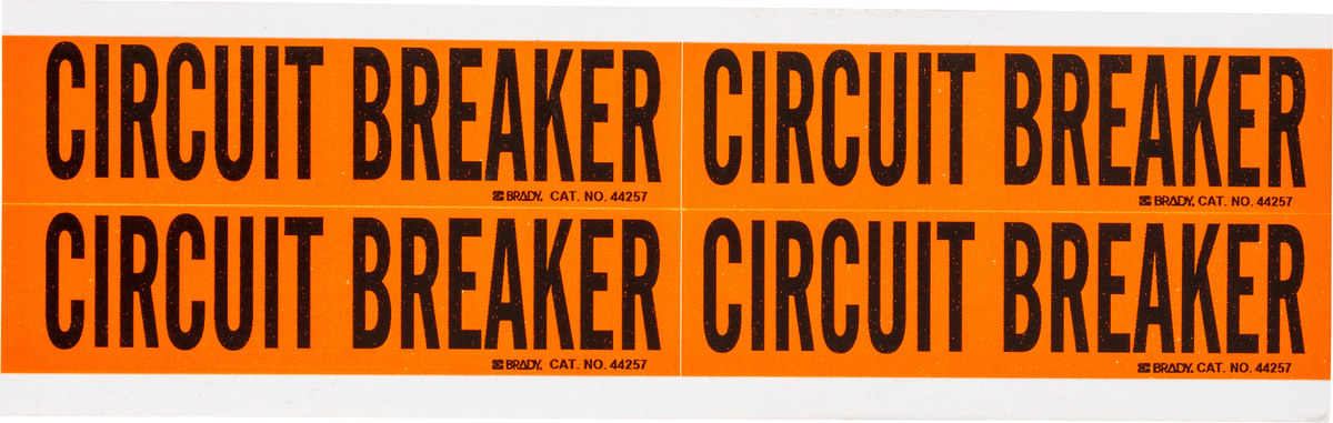 Brady 44257 Black on Orange Rectangle Vinyl Cloth Conduit / Voltage Marker - 4 1/8 in Width - 1 1/8 in Height - B-498
