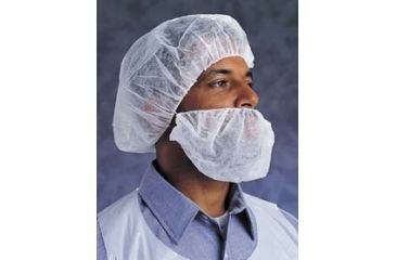 Ansell 67-230 White Large Polyethylene Beard Cover - 21 in Stretched Diameter - 076490-50548