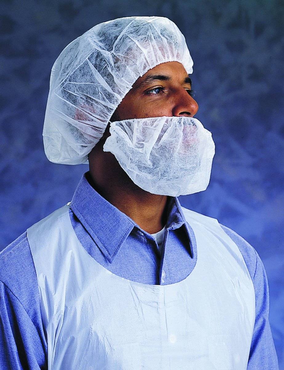 Ansell 67-221 White Universal Polyethylene Bouffant Cap - 21 in Stretched Diameter - 076490-51906