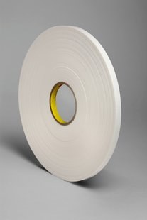 3M 4108 White Single Sided Foam Tape - 1/4 in Width x 36 yd Length - 1/8 in Thick - 03404
