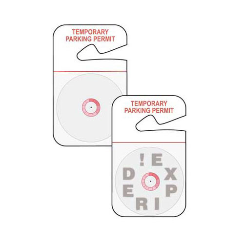 Brady Red on White Pre-Printed Vehicle Hang Tag - 3 in Width - 5 in Height - 95680