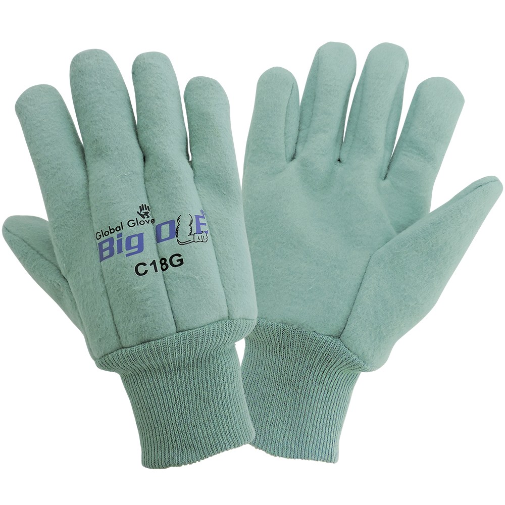 green cotton gloves