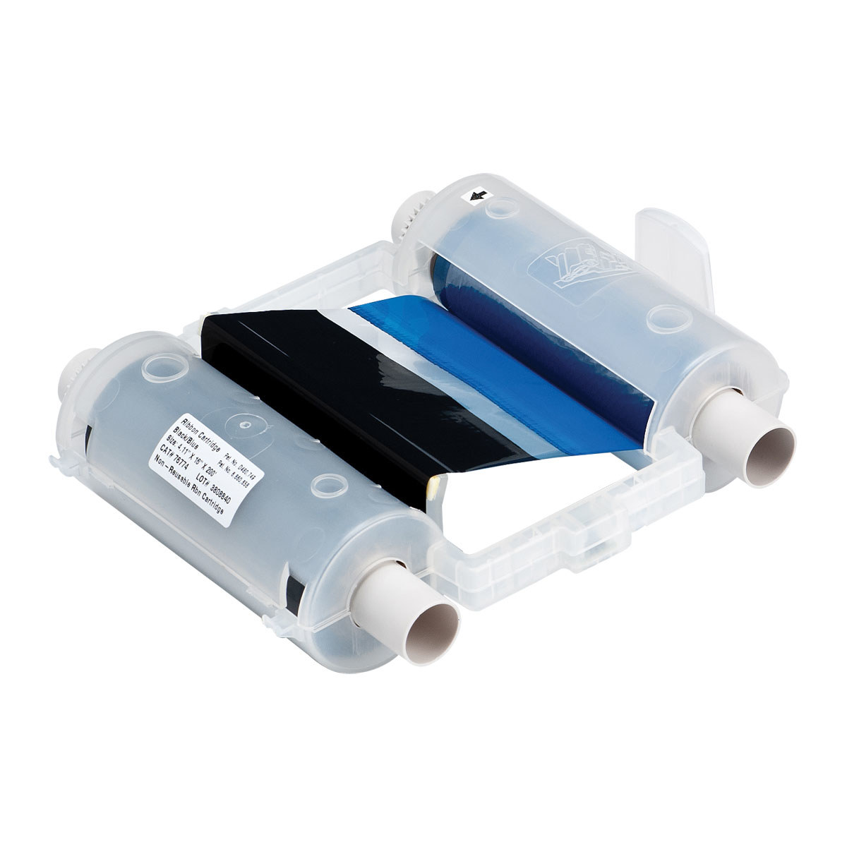 Brady Globalmark 76774 Black / Blue Printer Ribbon Cartridge - 4.11 in Width - 200 ft Length - Cartridge - 754476-76774