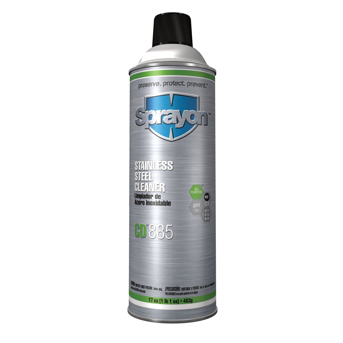 Sprayon CD885 Metal Cleaner - Spray 17 oz Aerosol Can - 17 oz Net Weight - 90885