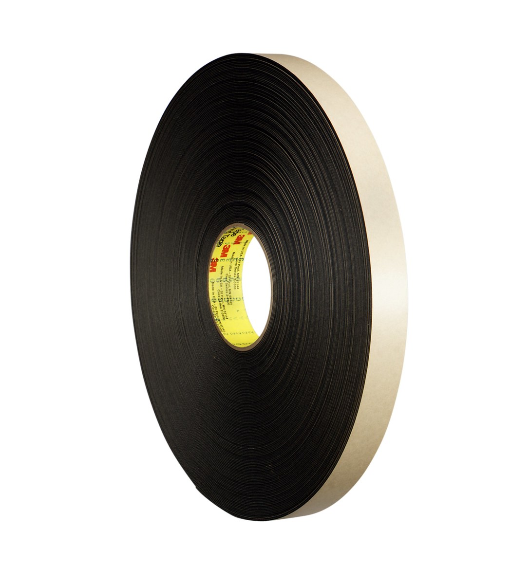 3M 4492B Black Double Coated Foam Tape - 3/4 in Width x 72 yd Length - 1/32 in Thick - 30421