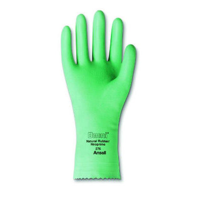 Ansell Omni 87-276 Mint Green 10 Unsupported Chemical-Resistant Gloves - 12 in Length - Embossed Pebble Finish - 20 mil Thick - 192767