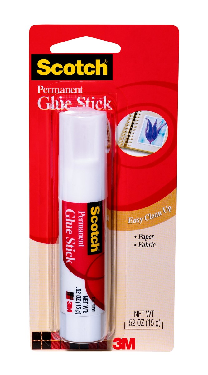 3M Scotch 6015 Glue Stick White Paste Pack Dries clear - 59095