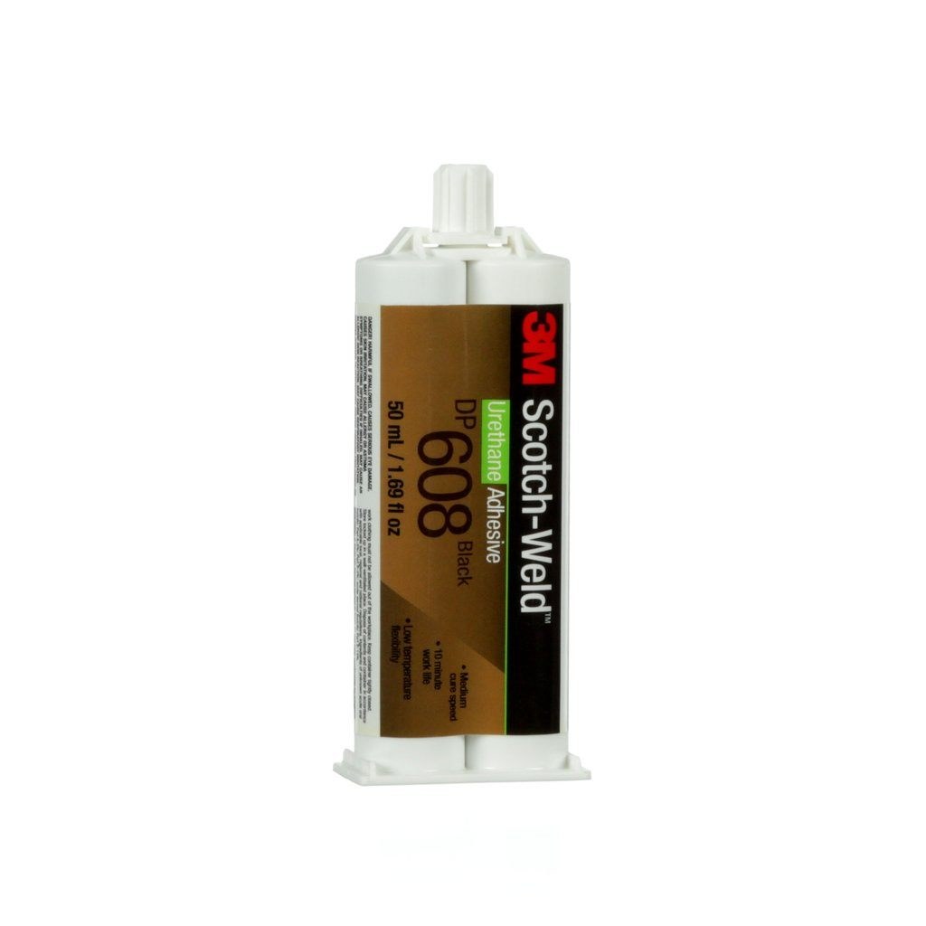 3M Scotch-Weld DP608 Two-Part Base & Accelerator (B/A) Black Urethane Adhesive - Liquid 50 ml Dual Cartridge - 96418
