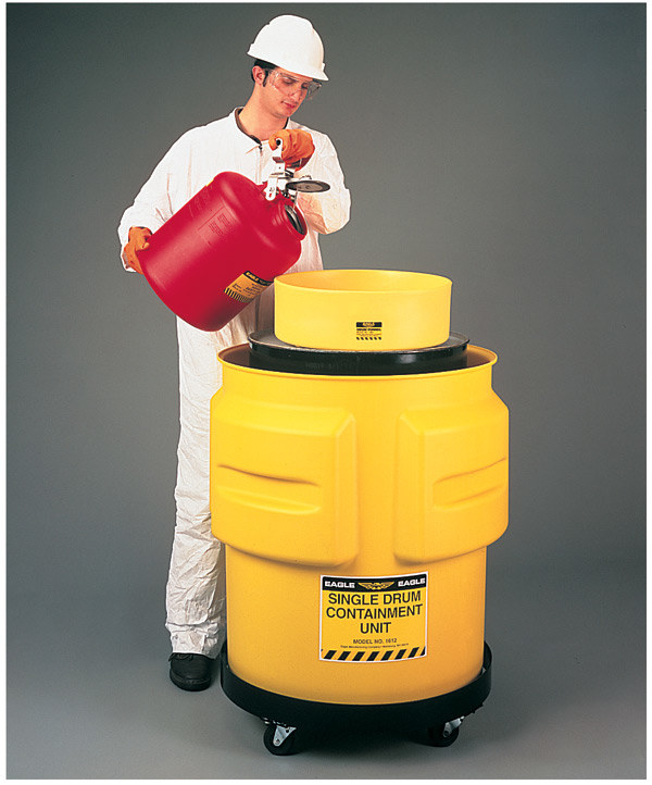 Eagle Yellow Polyethylene Spill Containment Drum - 33 in Height - 31 in Overall Diameter - 048441-60213