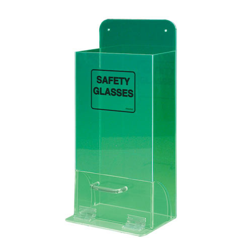 Brady Safety Glasses, Safety Goggles Dispenser MVSDG - Black on Fluorescent Green - 45667