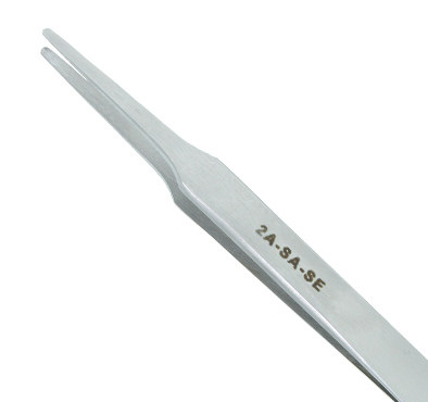 Excelta One Star Utility Tweezers - Stainless Steel Straight Tapered Flat Pointed Tip - 4 3/4 in Length - 2A-SA-SE